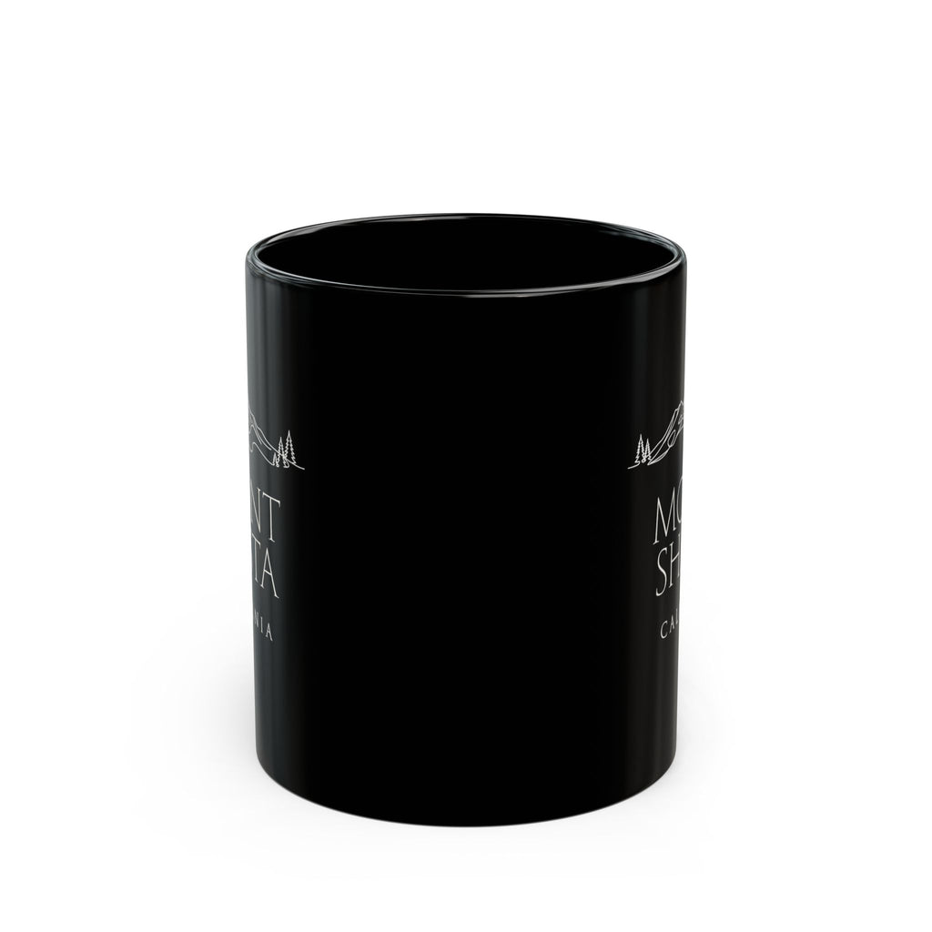 Mount Shasta California Black Coffee Mug (11oz, 15oz) — Mountain Souvenir Gift