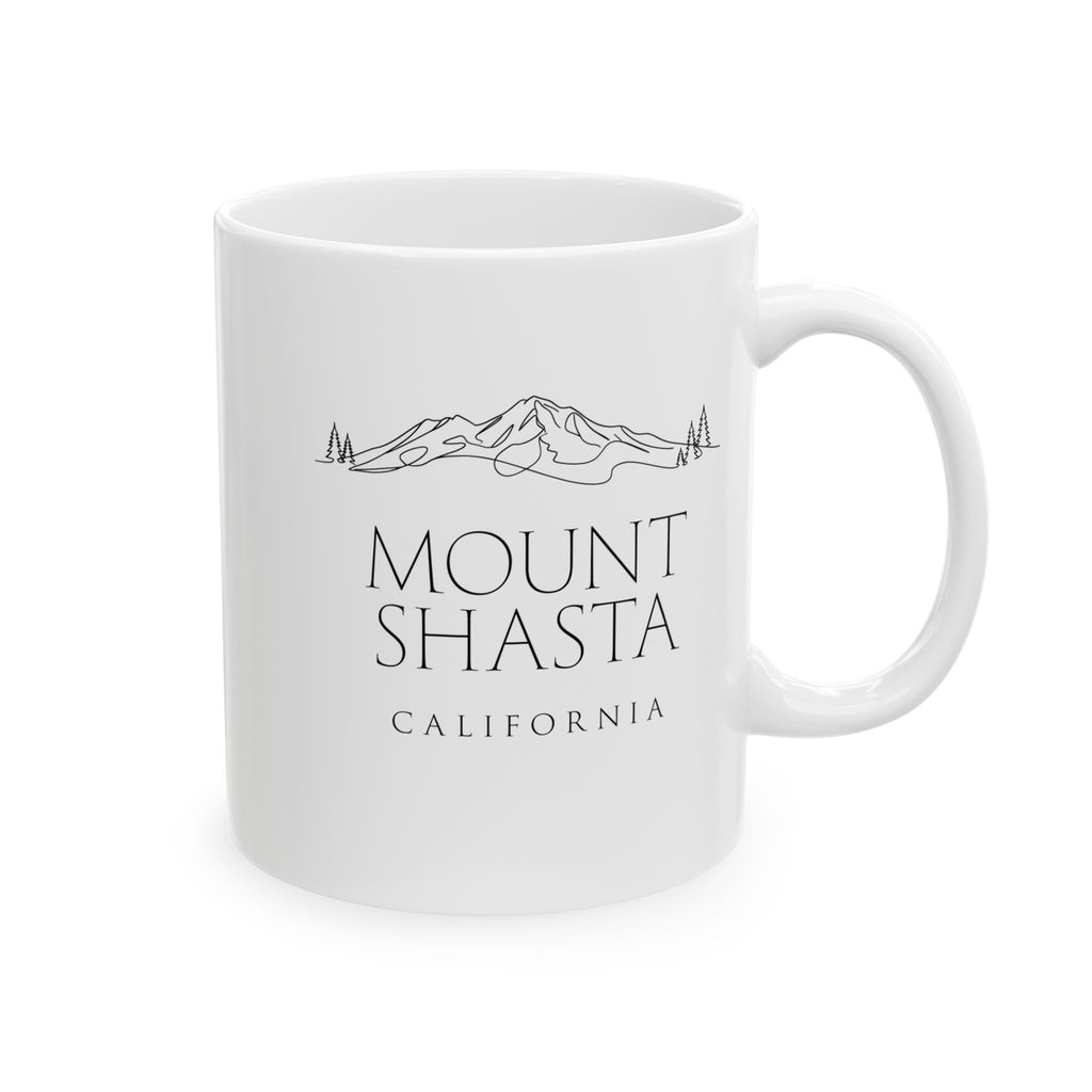 Mount Shasta Outline White Coffee Mug (11oz, 15oz)