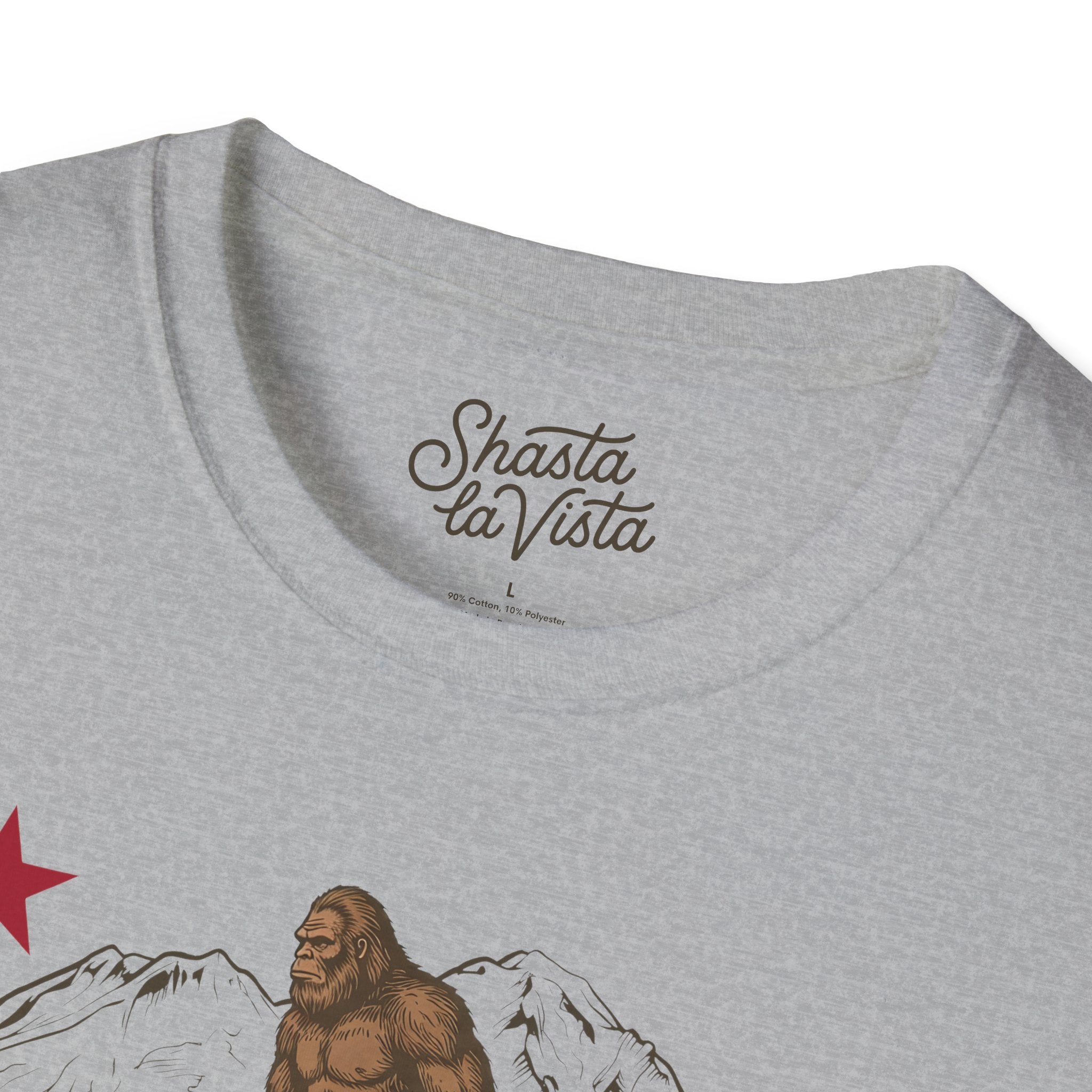 Shasta California Flag Bigfoot Sasquatch T-Shirt