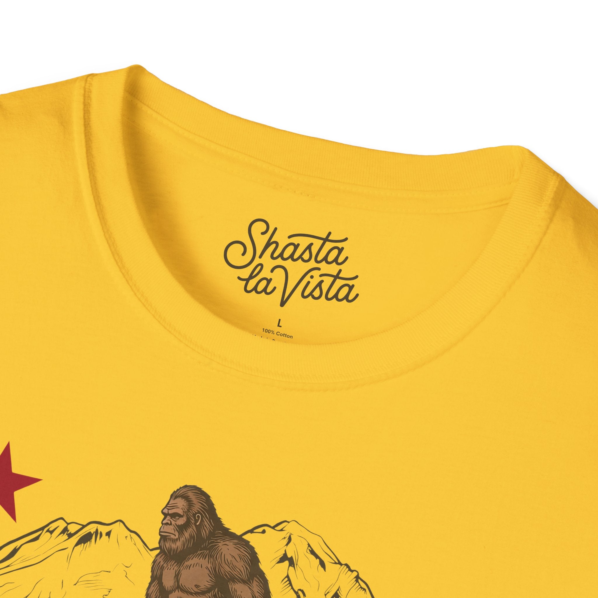 Shasta California Flag Bigfoot Sasquatch T-Shirt