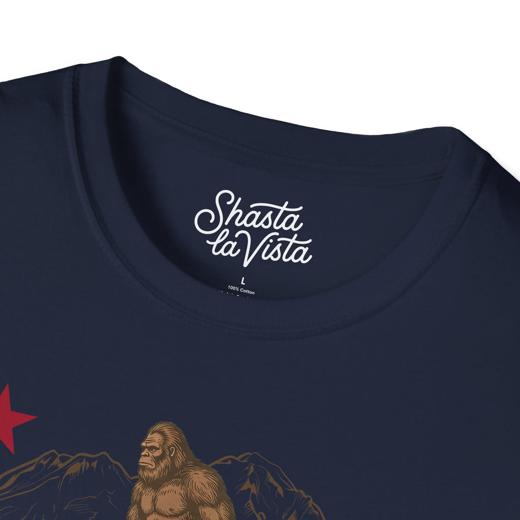 Shasta California Flag Bigfoot Sasquatch T-Shirt