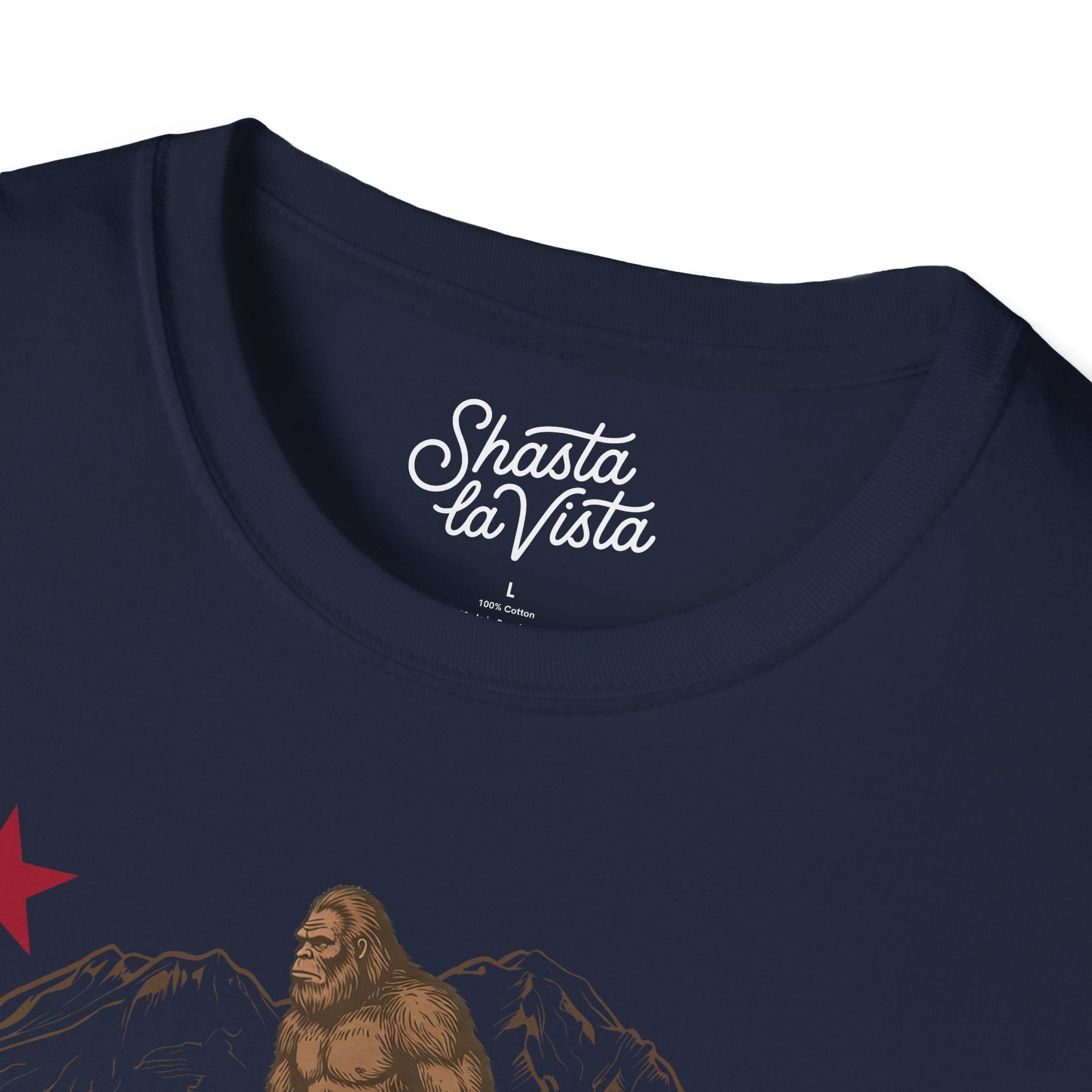 Shasta California Flag Bigfoot Sasquatch T-Shirt