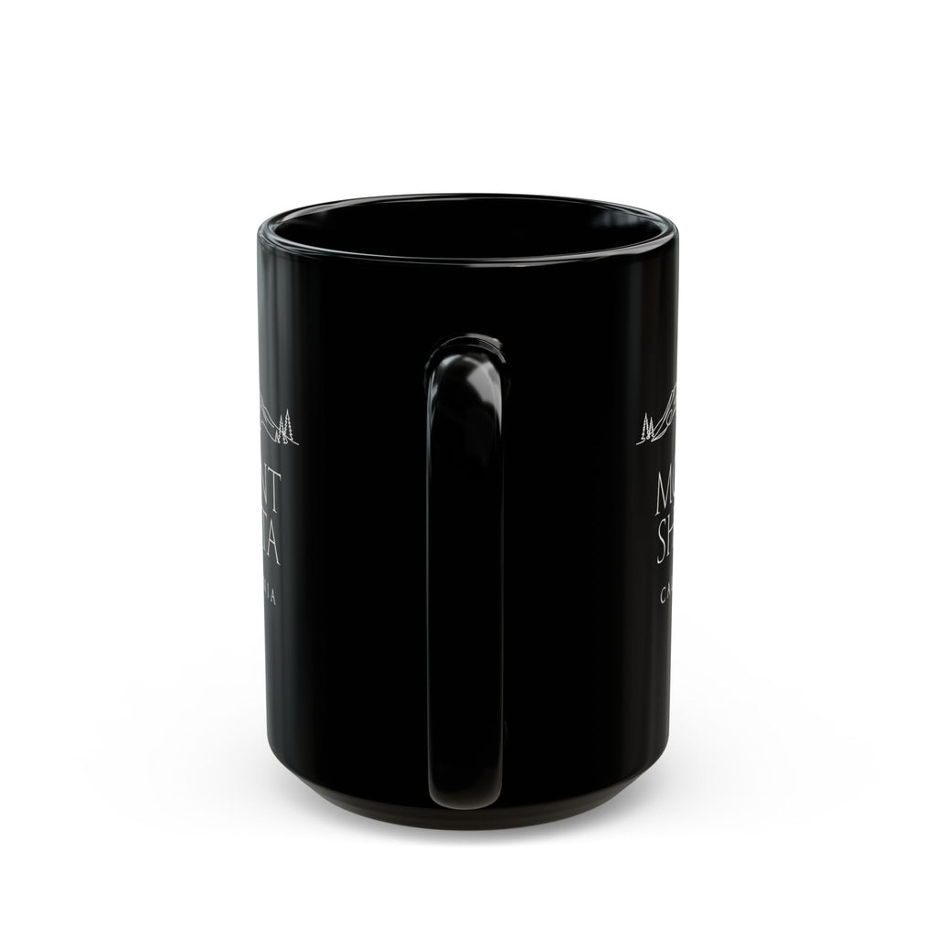 Mount Shasta California Black Coffee Mug (11oz, 15oz) — Mountain Souvenir Gift