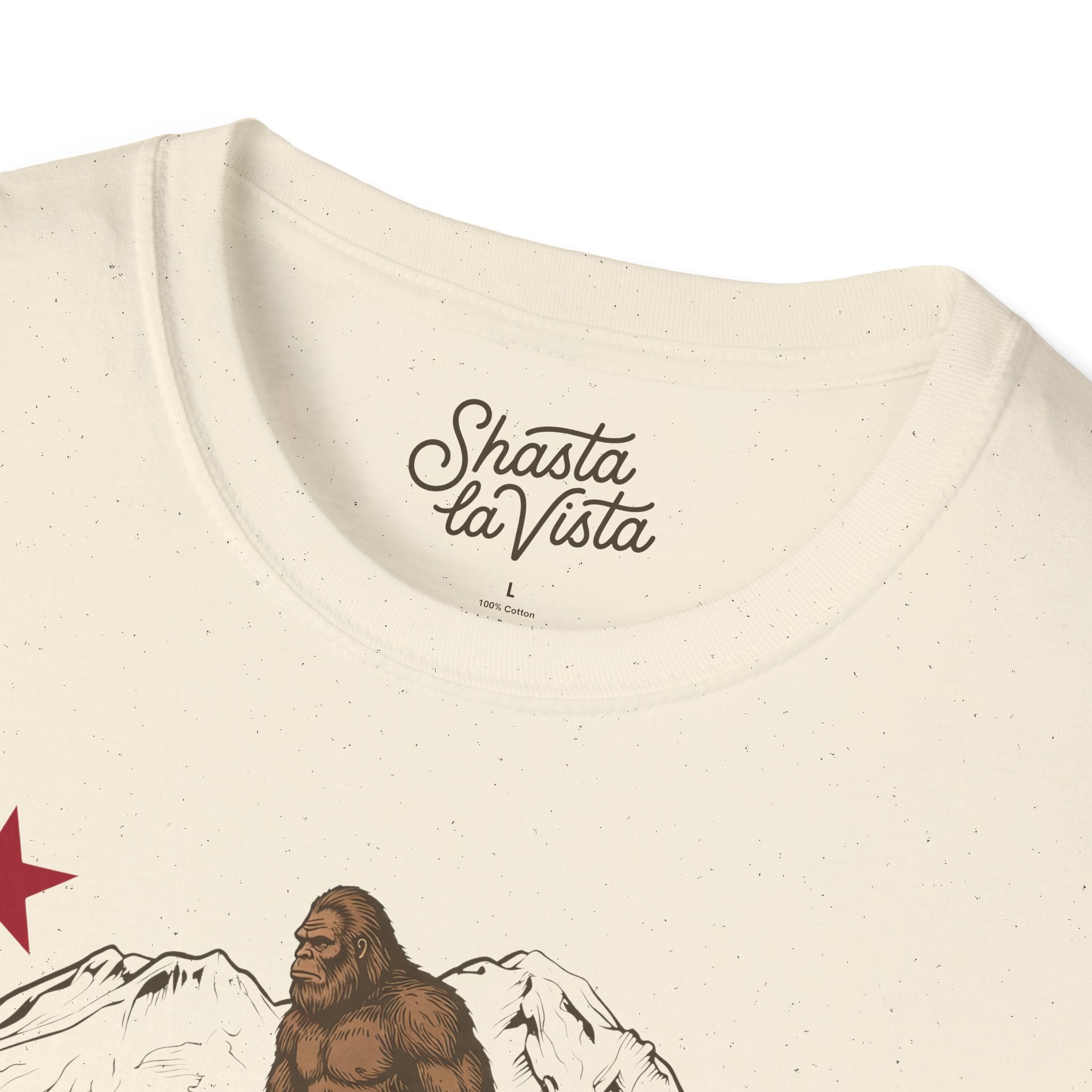 Shasta California Flag Bigfoot Sasquatch T-Shirt