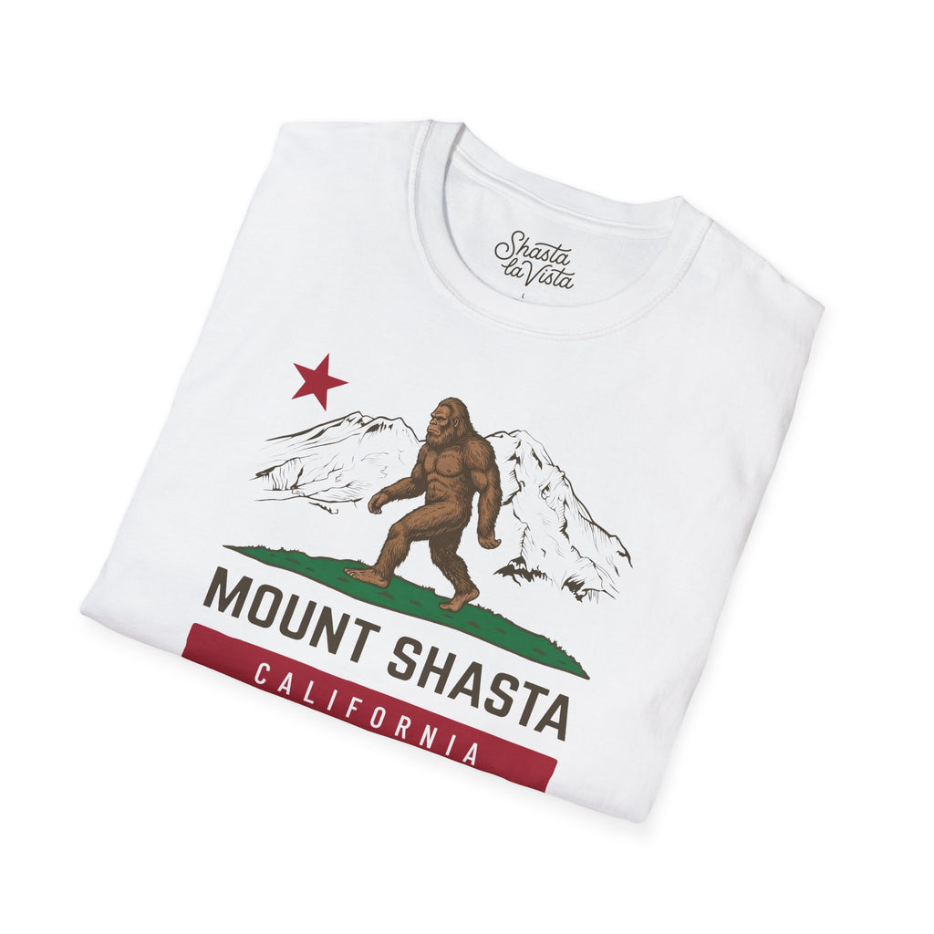 Shasta California Flag Bigfoot Sasquatch T-Shirt