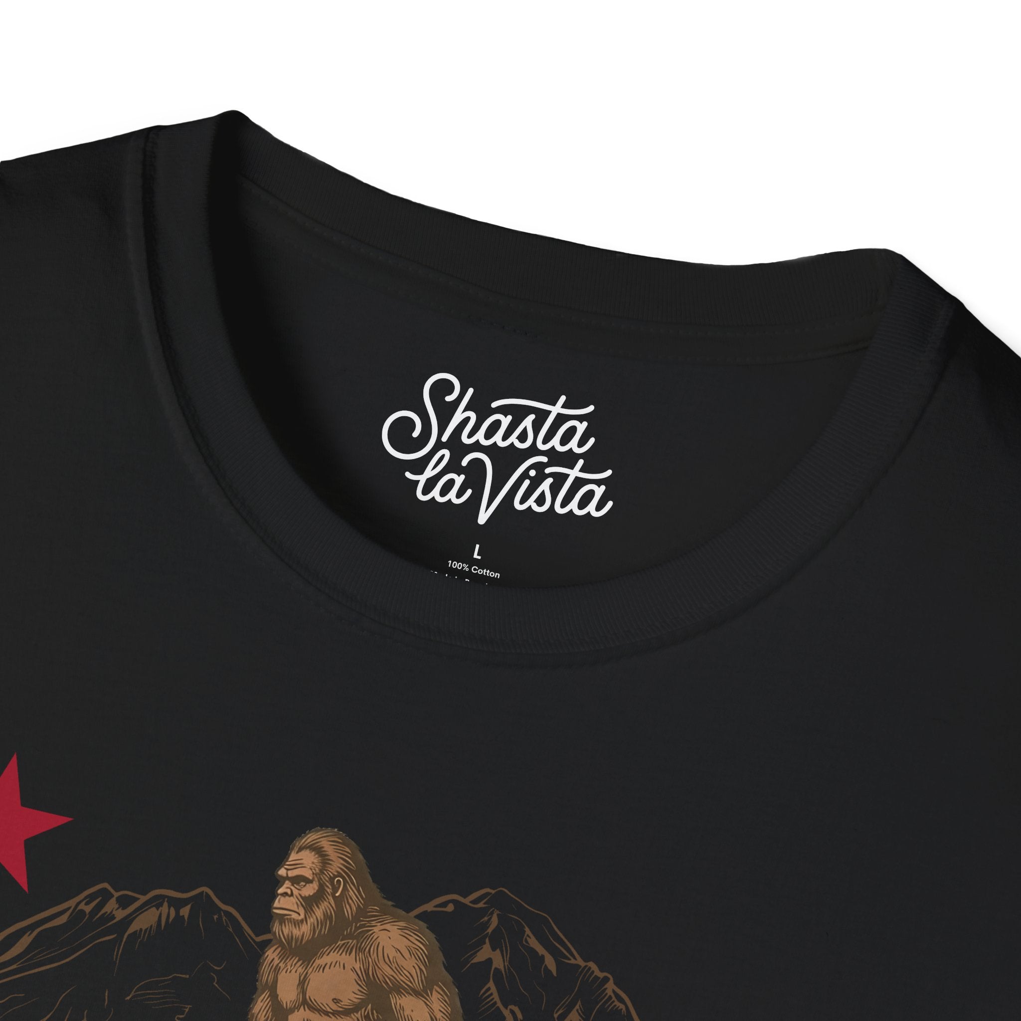 Shasta California Flag Bigfoot Sasquatch T-Shirt