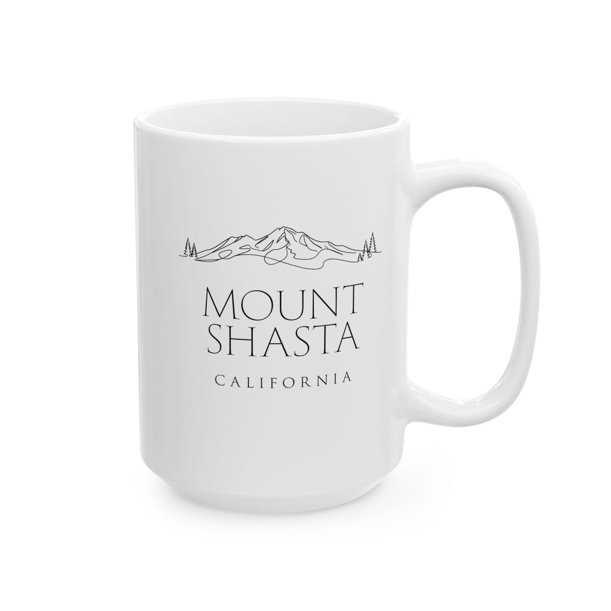 Mount Shasta Outline White Coffee Mug (11oz, 15oz)