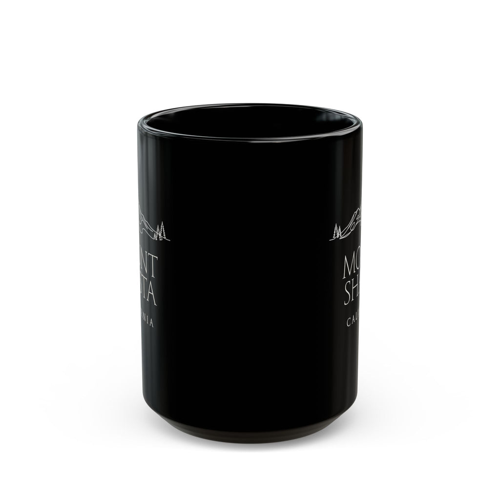 Mount Shasta California Black Coffee Mug (11oz, 15oz) — Mountain Souvenir Gift