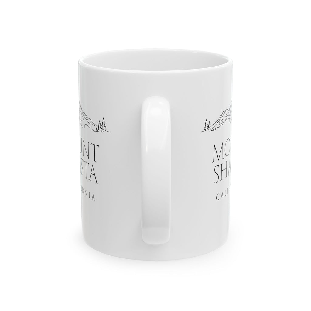 Mount Shasta Outline White Coffee Mug (11oz, 15oz)