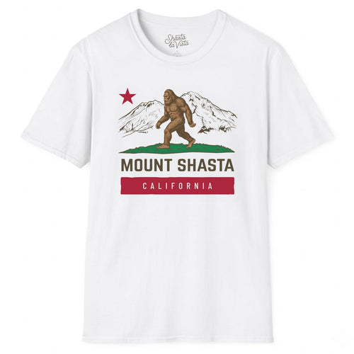 Shasta California Flag Bigfoot Sasquatch T-Shirt