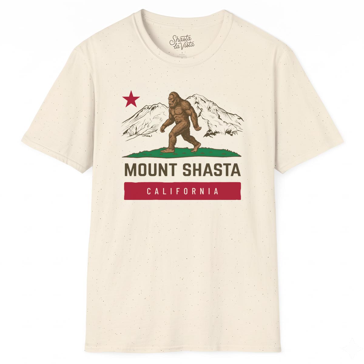 Shasta California Flag Bigfoot Sasquatch T-Shirt