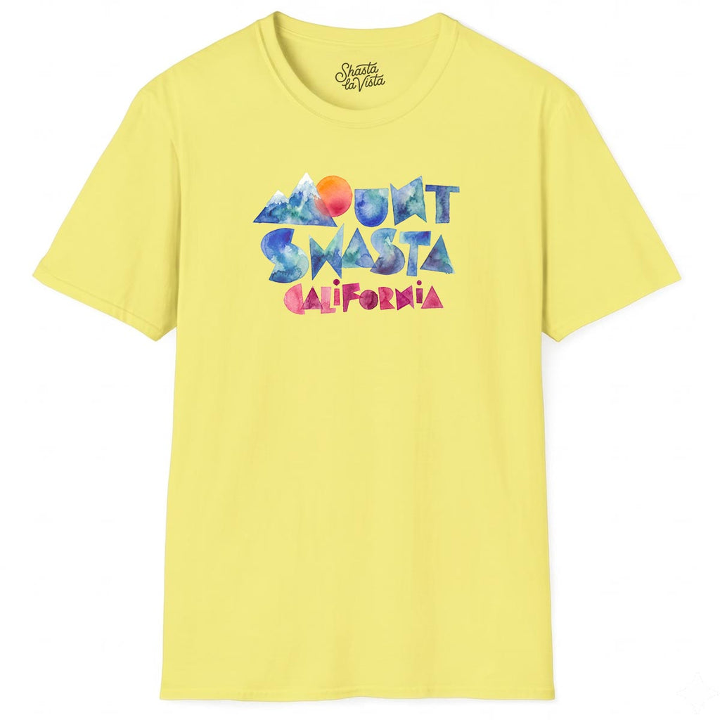 Mount Shasta California Watercolor T-Shirt
