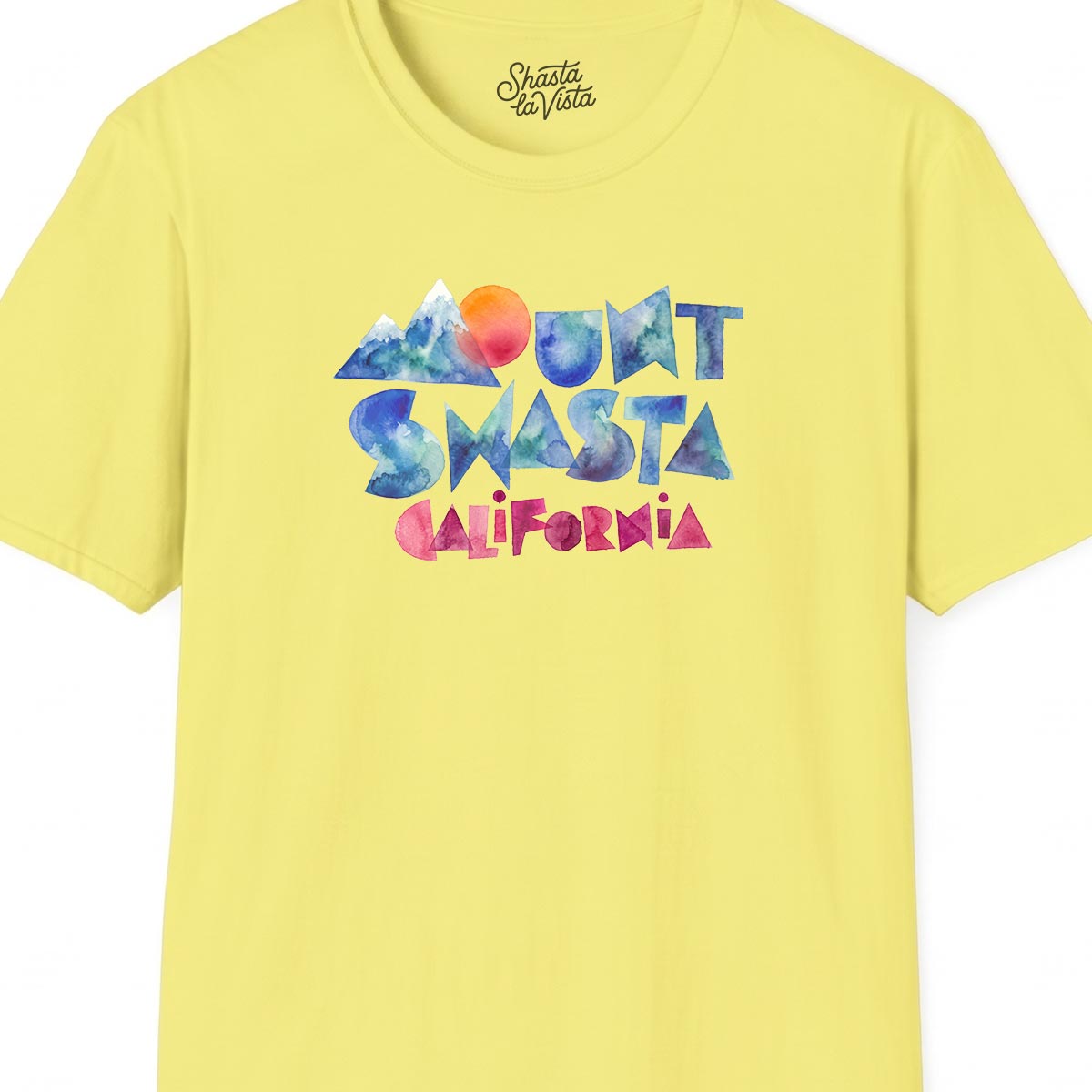 Mount Shasta California Watercolor T-Shirt