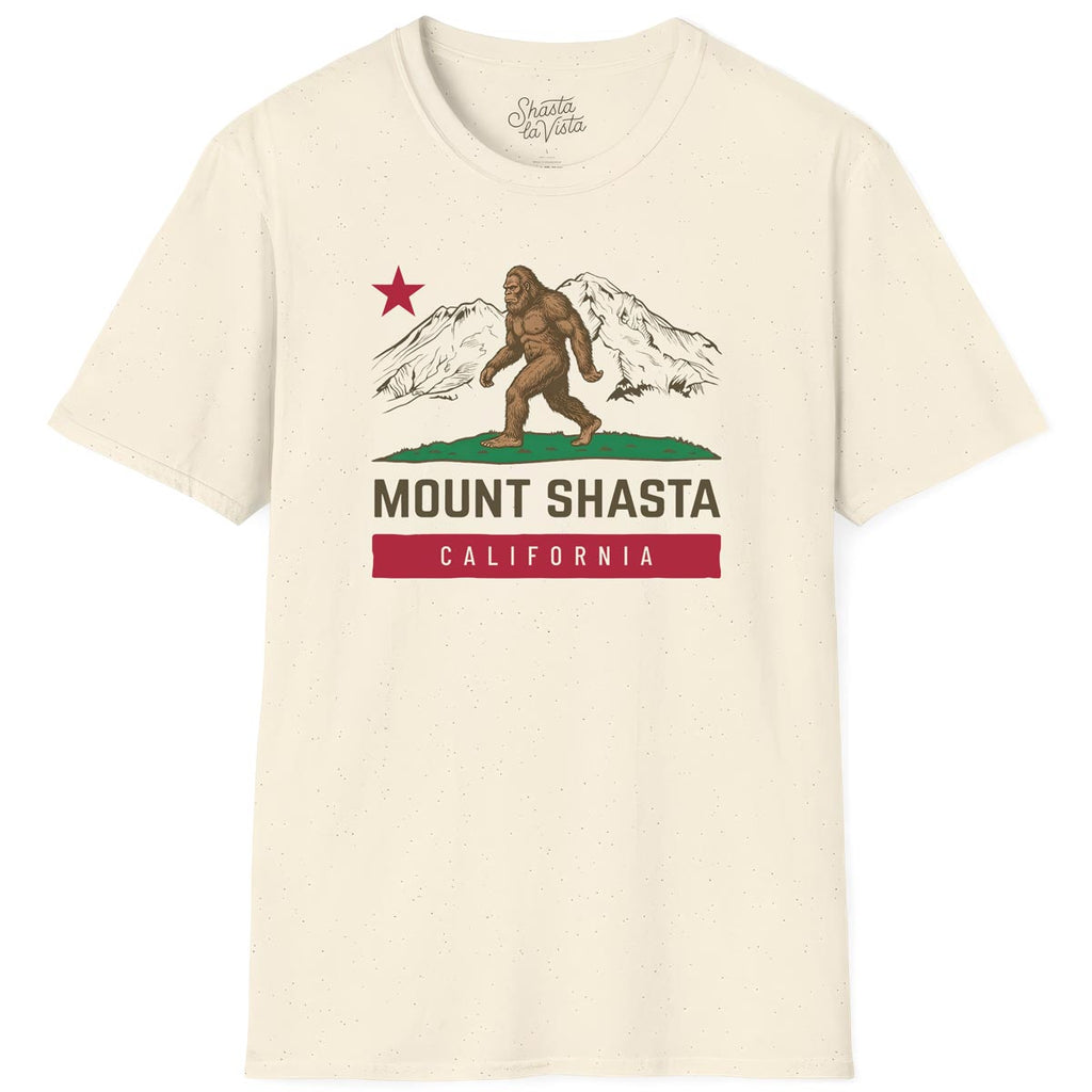 Shasta California Flag Bigfoot Sasquatch T-Shirt