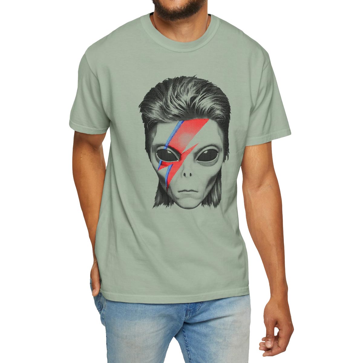 Alien Lightning Bolt Bowie-Inspired T-Shirt
