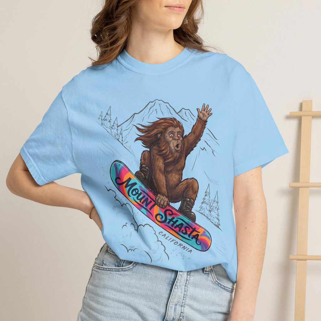 Bigfoot Mount Shasta Snowboarding T-Shirt