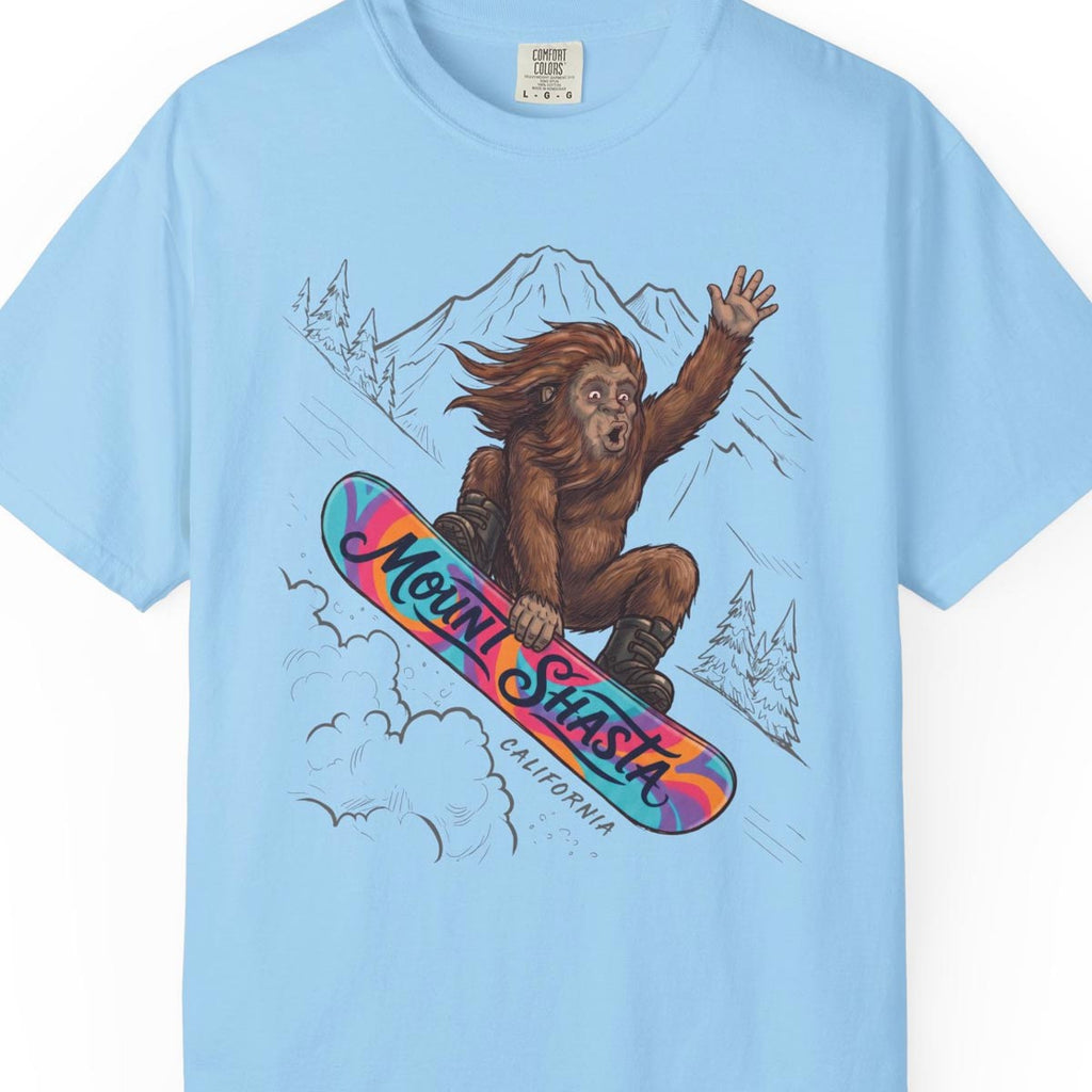 Bigfoot Mount Shasta Snowboarding T-Shirt