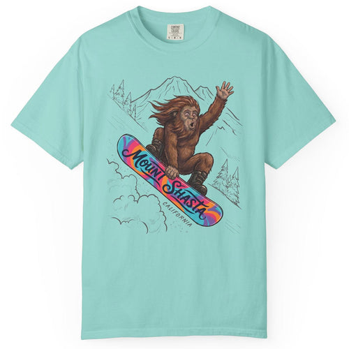 Bigfoot Mount Shasta Snowboarding T-Shirt