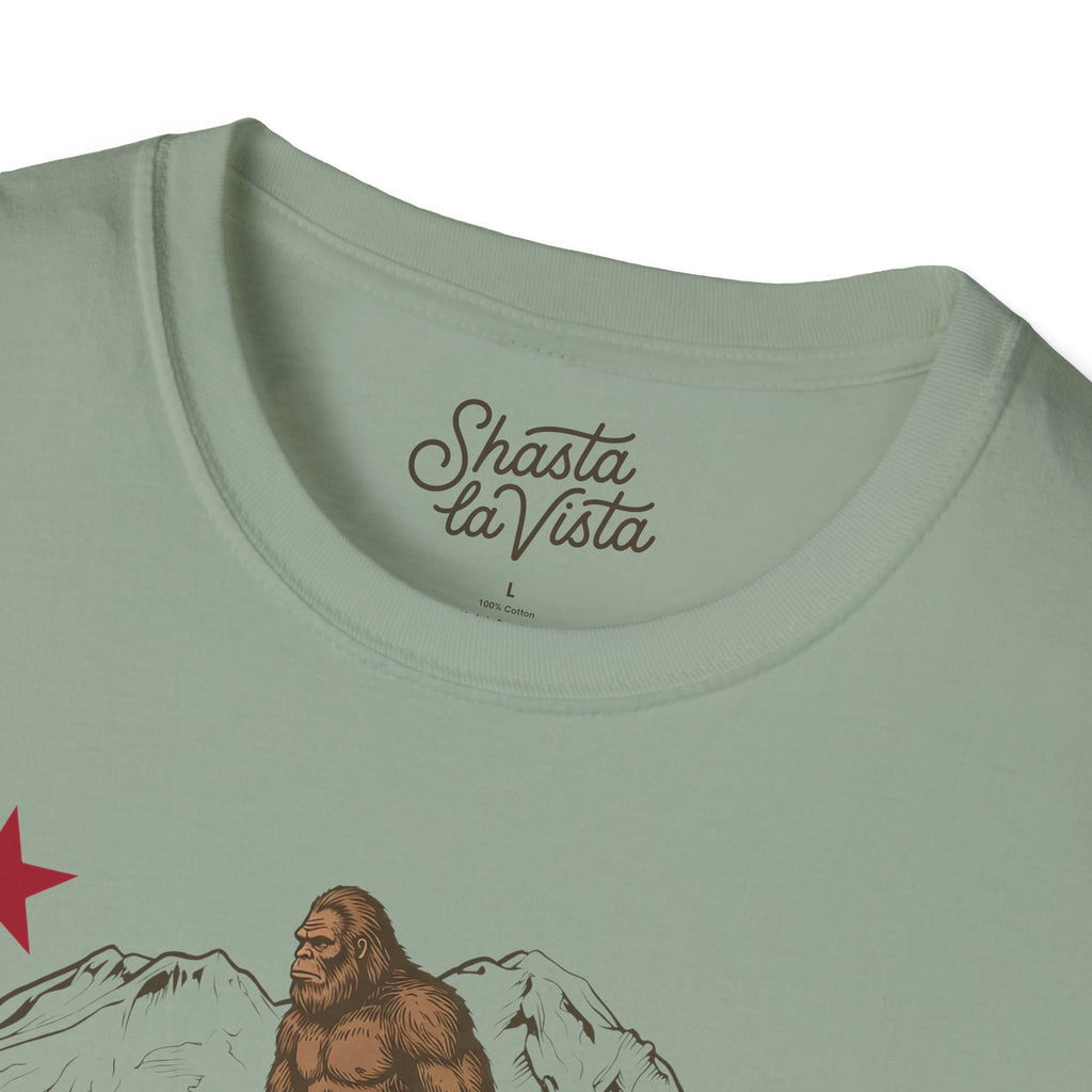 Shasta California Flag Bigfoot Sasquatch T-Shirt