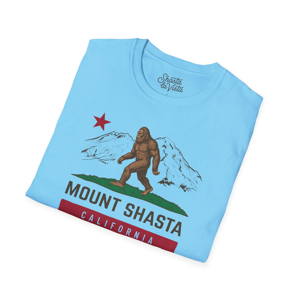 Shasta California Flag Bigfoot Sasquatch T-Shirt
