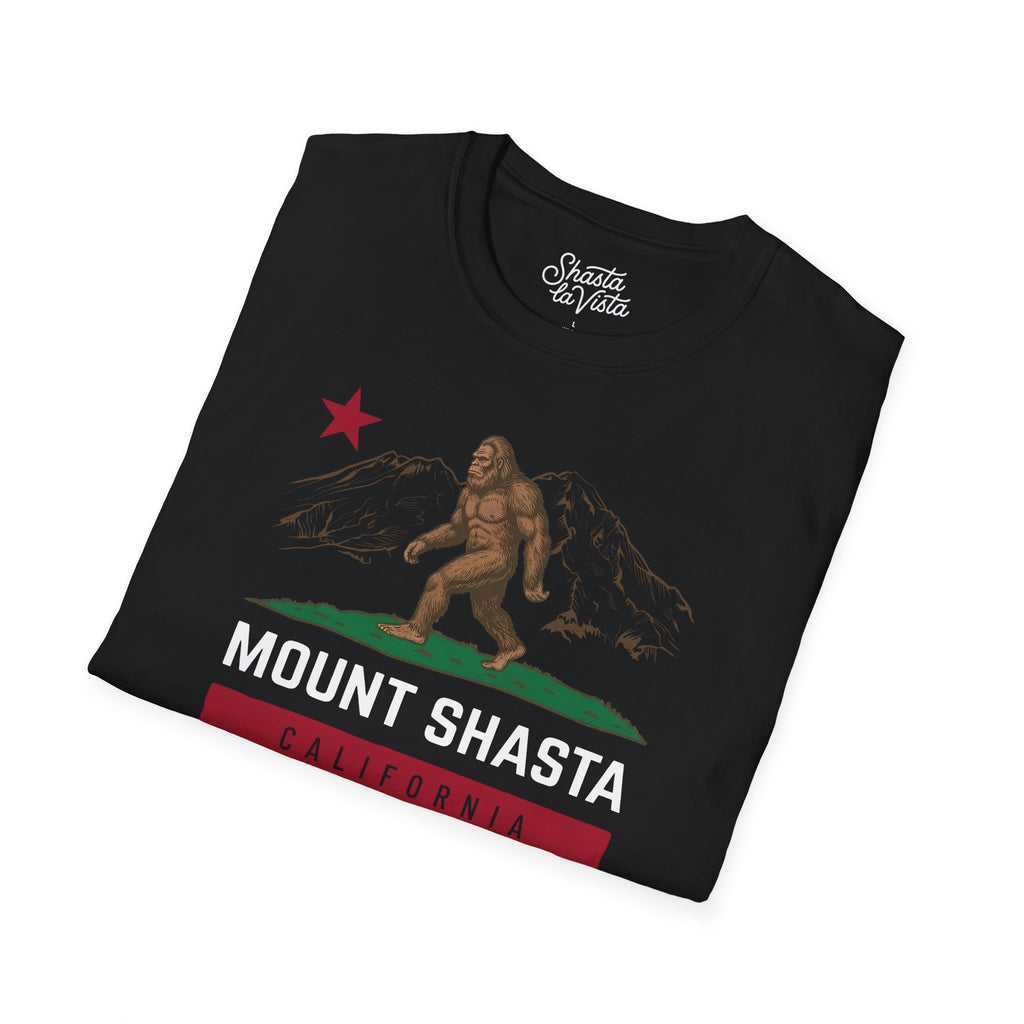 Shasta California Flag Bigfoot Sasquatch T-Shirt