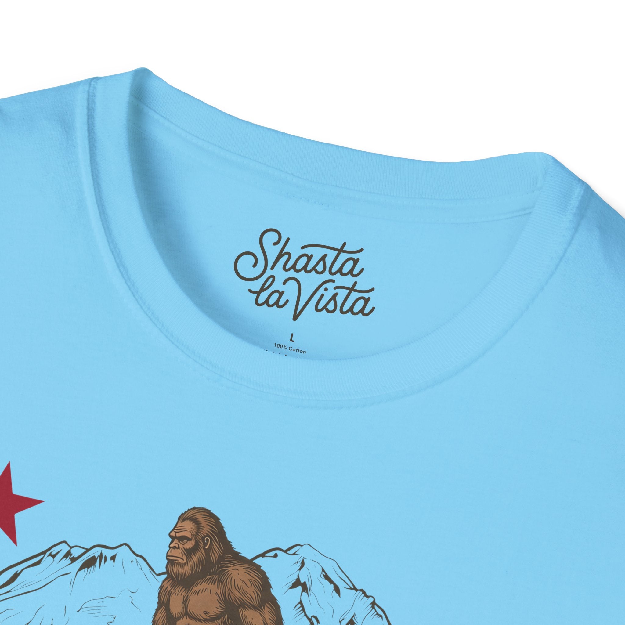 Shasta California Flag Bigfoot Sasquatch T-Shirt