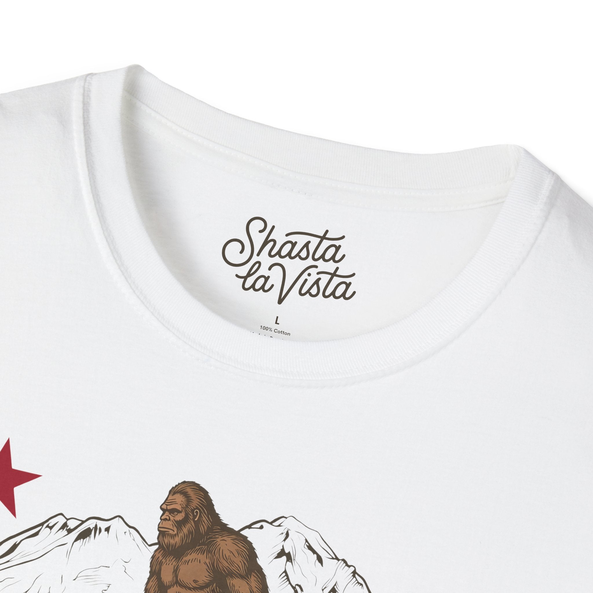 Shasta California Flag Bigfoot Sasquatch T-Shirt