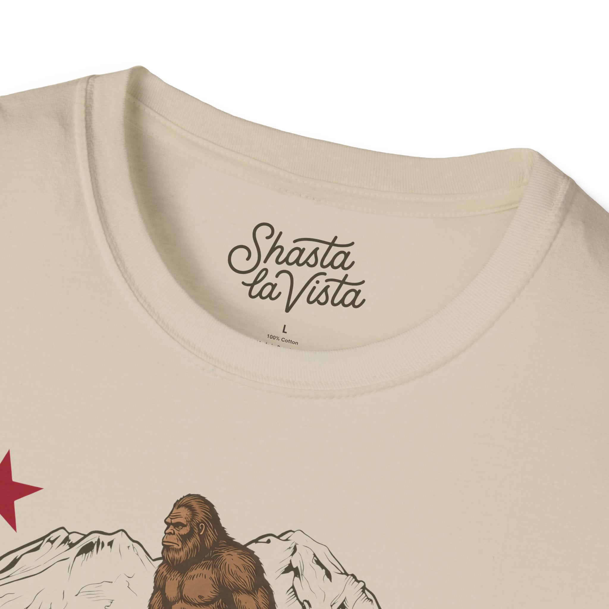 Shasta California Flag Bigfoot Sasquatch T-Shirt