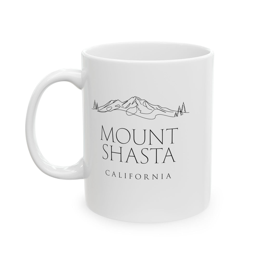 Mount Shasta Outline White Coffee Mug (11oz, 15oz)