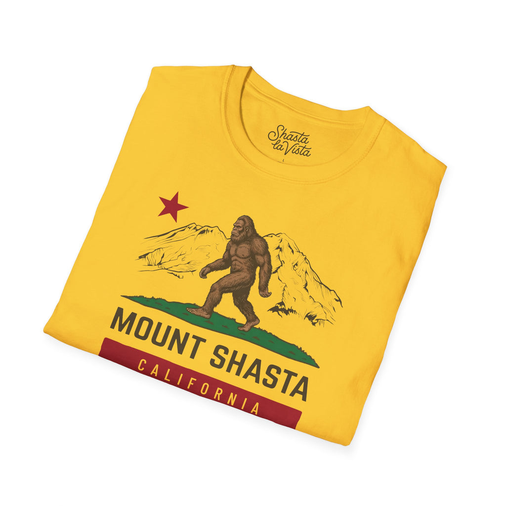 Shasta California Flag Bigfoot Sasquatch T-Shirt