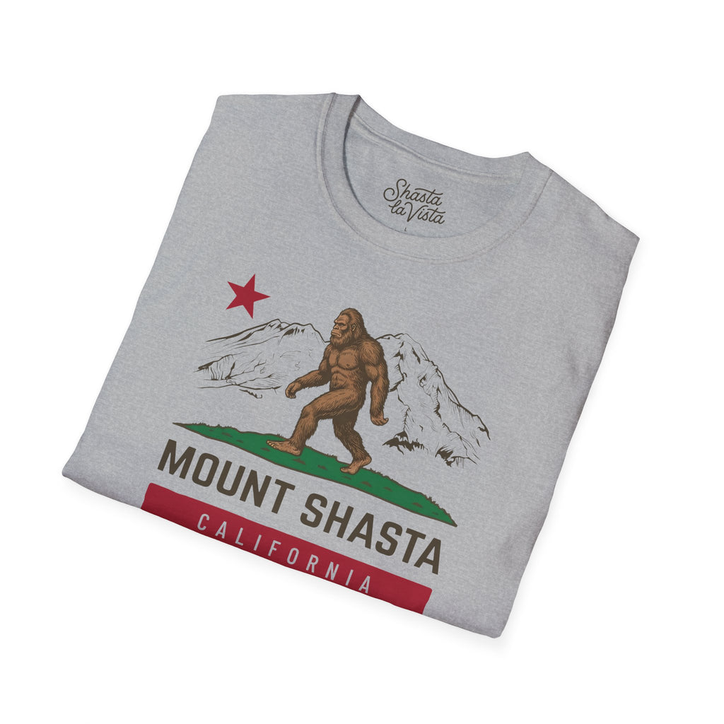 Shasta California Flag Bigfoot Sasquatch T-Shirt