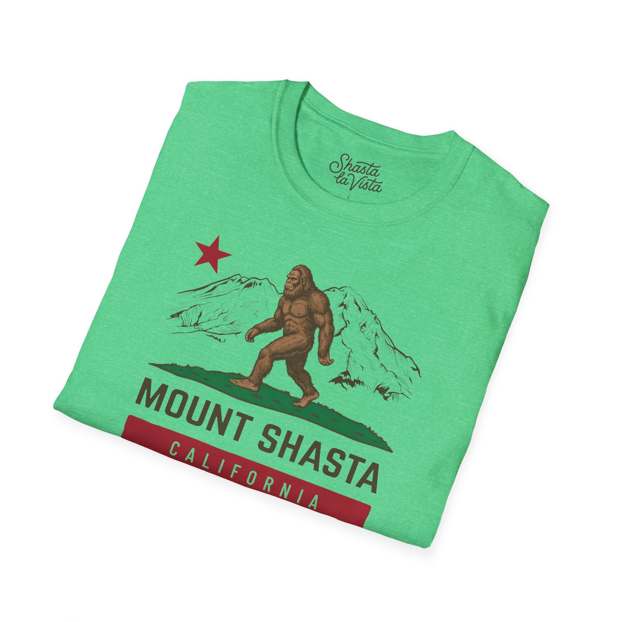 Shasta California Flag Bigfoot Sasquatch T-Shirt