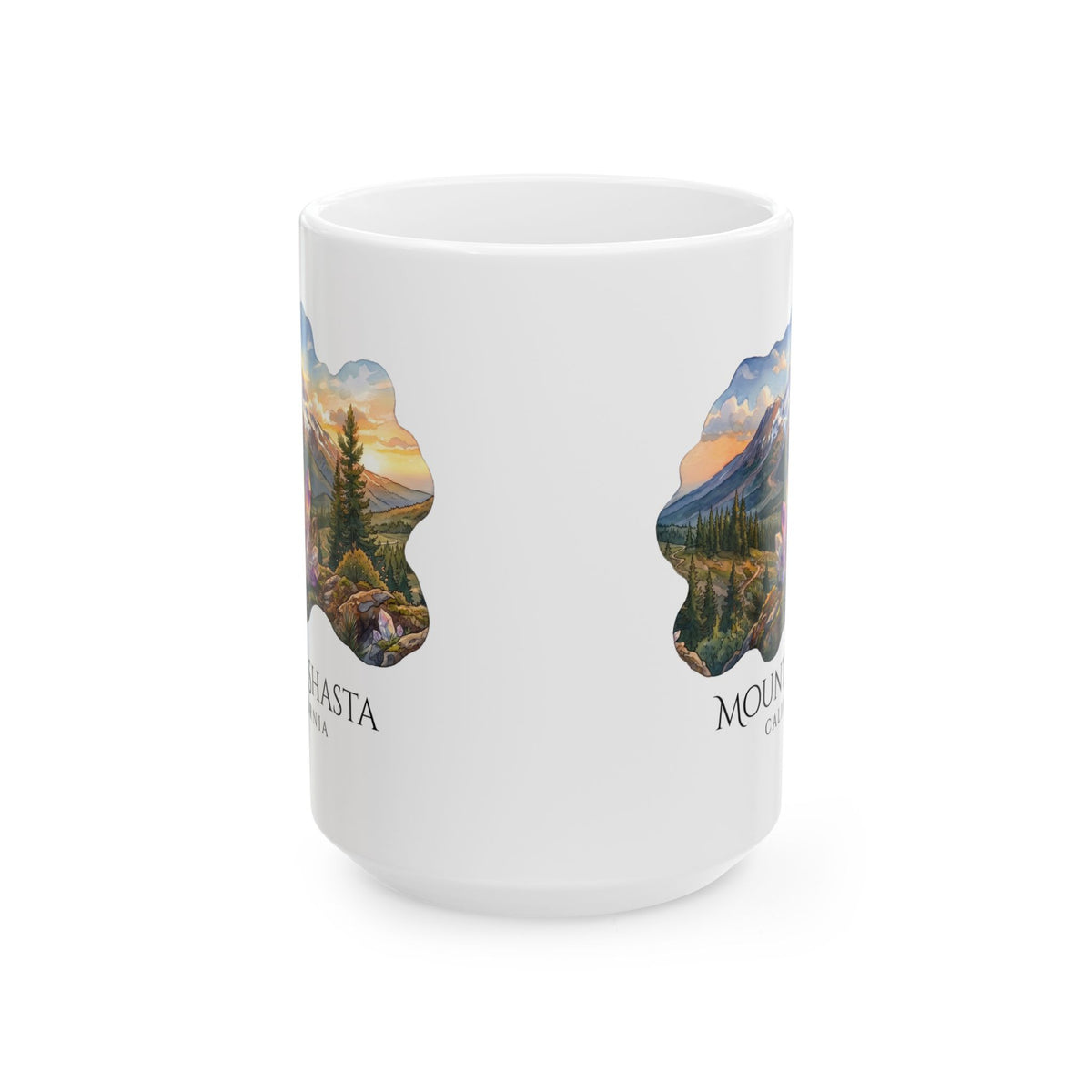 Mount Shasta Crystals White Coffee Mug (11oz, 15oz)
