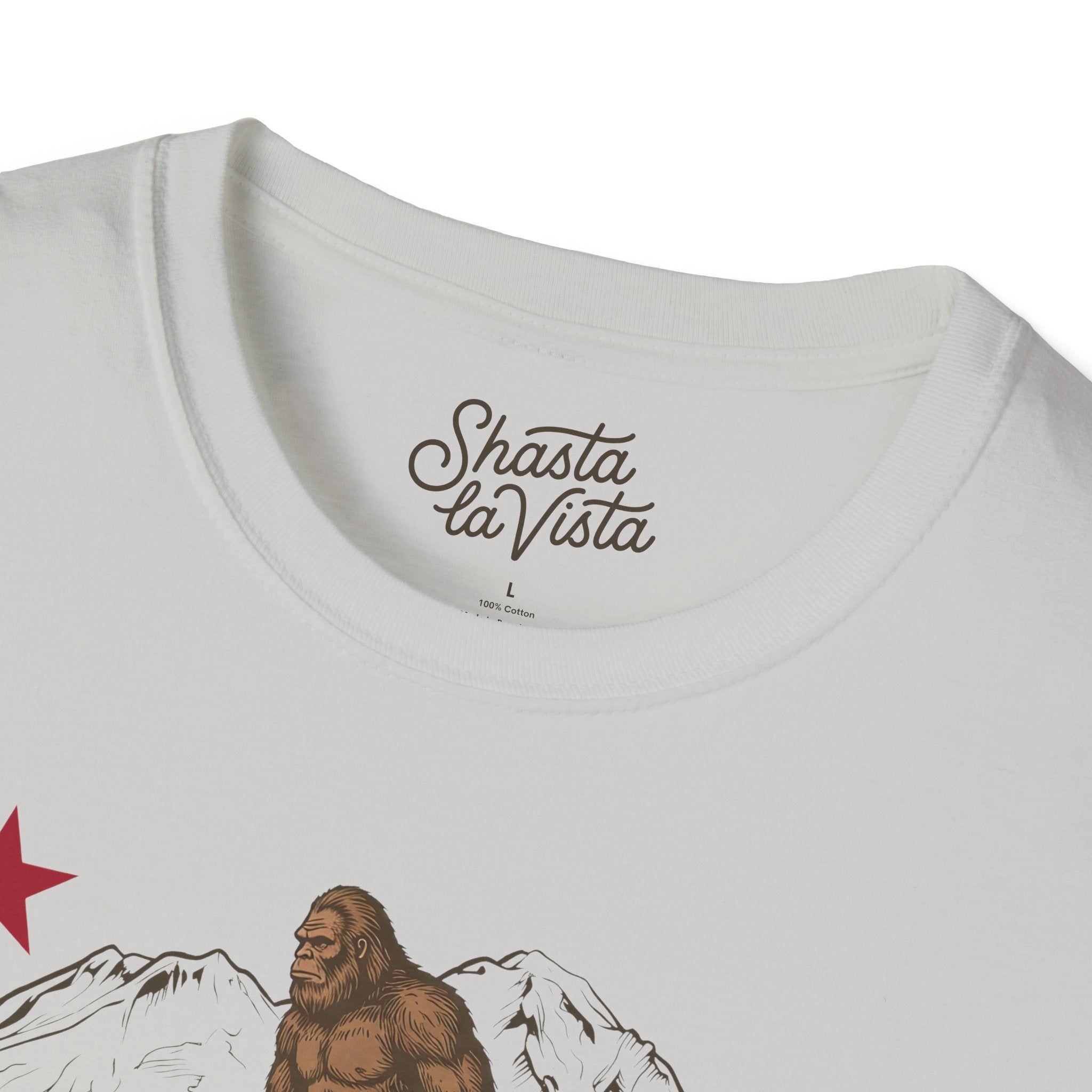 Shasta California Flag Bigfoot Sasquatch T-Shirt