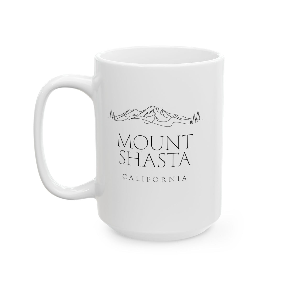 Mount Shasta Outline White Coffee Mug (11oz, 15oz)