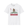 Mount Shasta Sasquatch Bigfoot T-Shirt California Flag (White)