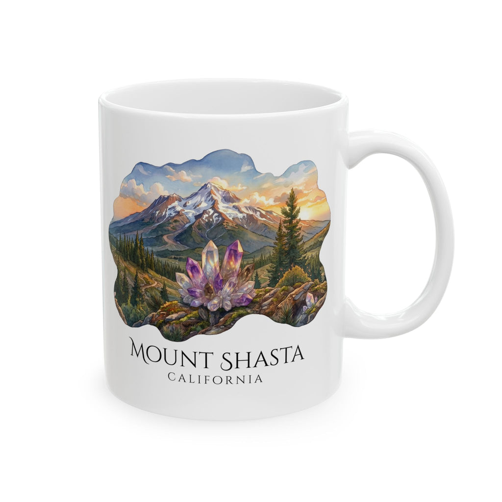 Mount Shasta Crystals White Coffee Mug (11oz, 15oz)