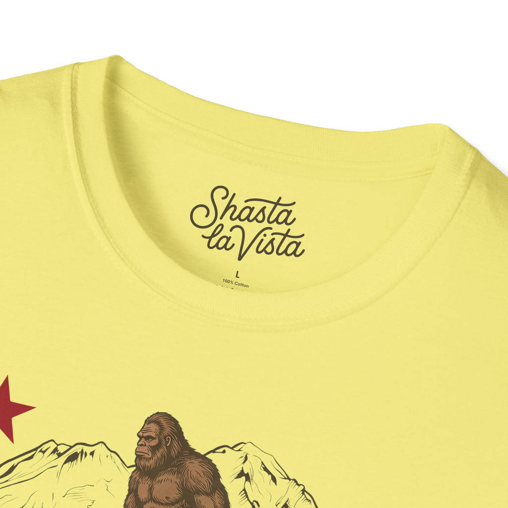 Shasta California Flag Bigfoot Sasquatch T-Shirt