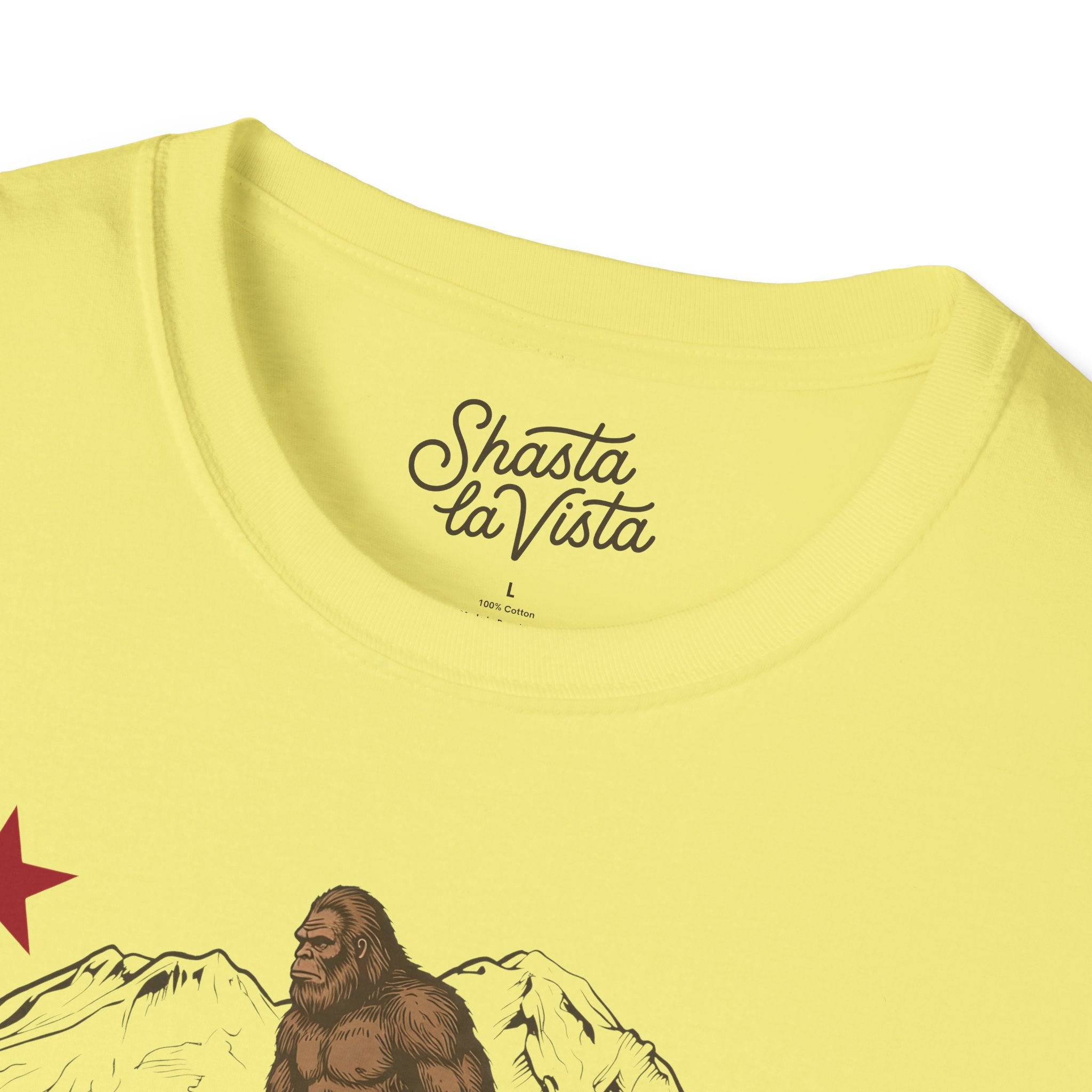 Shasta California Flag Bigfoot Sasquatch T-Shirt