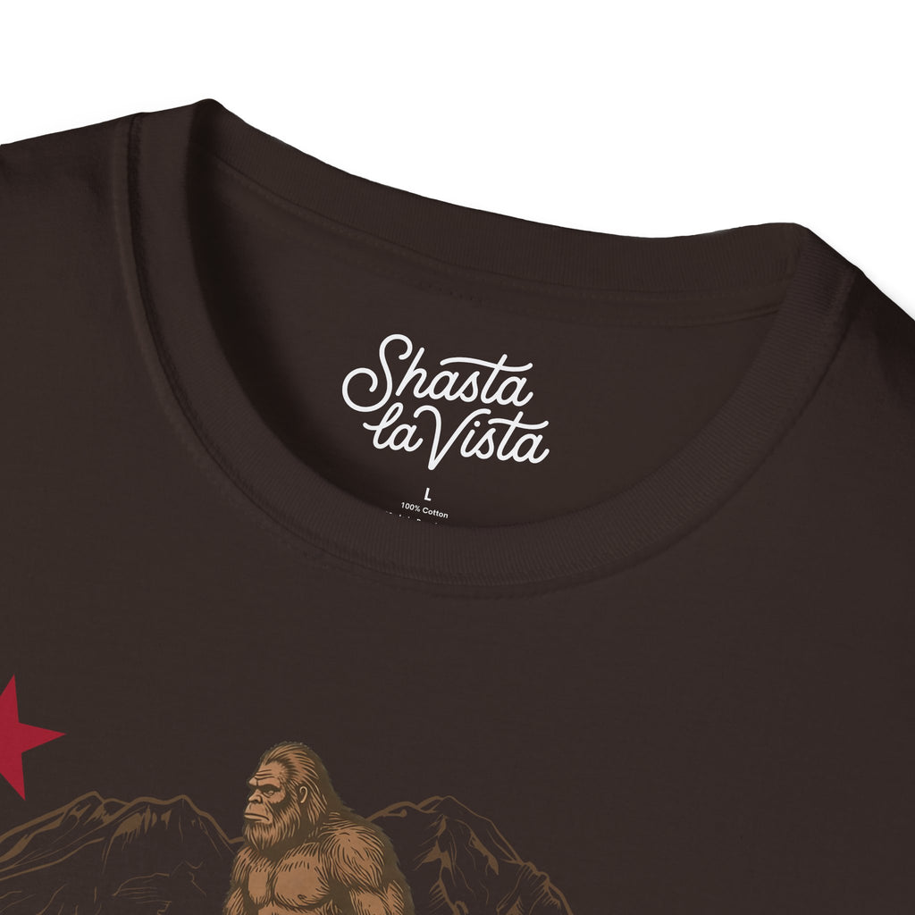 Shasta California Flag Bigfoot Sasquatch T-Shirt