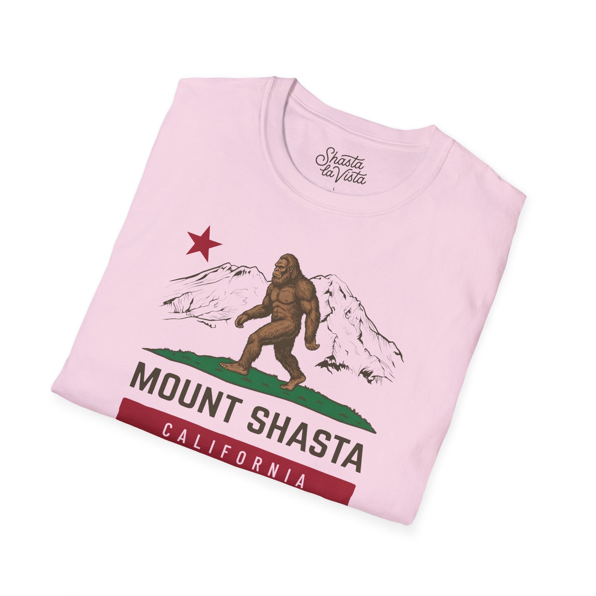 Shasta California Flag Bigfoot Sasquatch T-Shirt